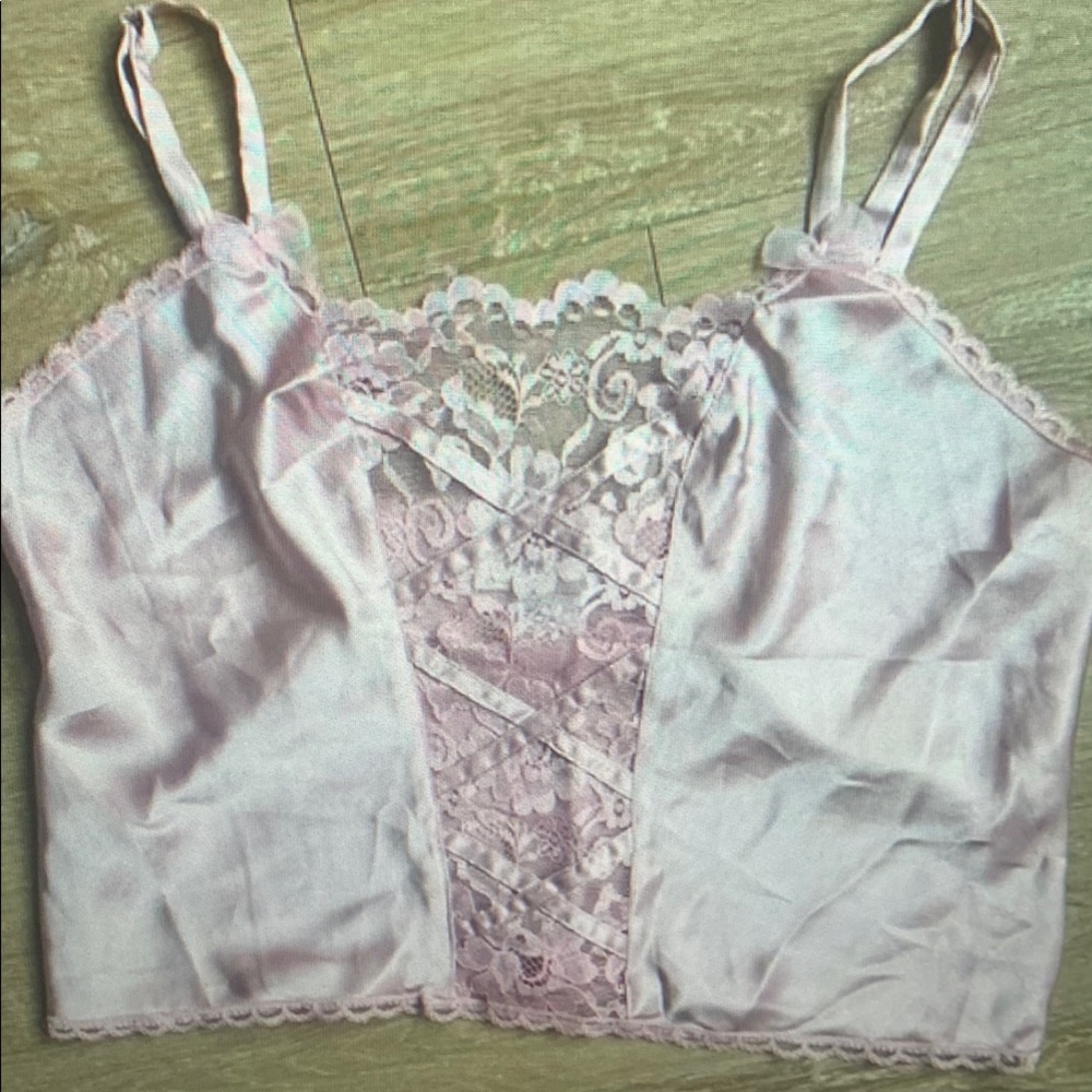 Kathie Lee Collection Blush Lace Trim Camisole